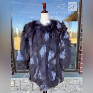 4/6 Women’s Silver Fox Belly Fur Jacket Real Fur Genuine Fur NEW